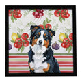 Black Tri American Shepherd Vegetables Framed Metal Print Bathroom, Kitchen, Office, Home Decor Wall Art Ready to Hang, Square, 8X8