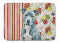 Blue American Staffordshire Terrier Vegetables Memory Foam Kitchen Mat Machine Washable Anti-Fatigue Cushion Comfort Bath or Kitchen Rug