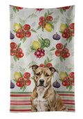 Brindle American Staffordshire Terrier Vegetables Kitchen Towel Velour Plush Front and Cotton Loop Back Machine Washable