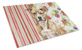 Brindle American Staffordshire Terrier Vegetables Cutting Board Tempered Glass Kitchen Cutting Surface, Heat Resistant Chopping, Non-Slip Feet, Food Prep & Serving