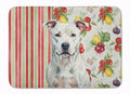 White American Staffordshire Terrier Vegetables Memory Foam Kitchen Mat Machine Washable Anti-Fatigue Cushion Comfort Bath or Kitchen Rug