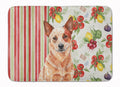 Red Heeler Australian Cattle Dog Vegetables Memory Foam Kitchen Mat Machine Washable Anti-Fatigue Cushion Comfort Bath or Kitchen Rug