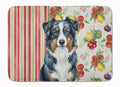 Black Australian Shepherd Vegetables Memory Foam Kitchen Mat Machine Washable Anti-Fatigue Cushion Comfort Bath or Kitchen Rug