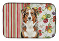 Red Merle Australian Shepherd Vegetables Dish Drying Mat Absorbent Dish Drying Mat Pad for Kitchen Counter Dish Drainer Mat for Countertop, 14 x 21", Multicolor