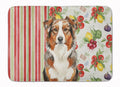 Red Merle Australian Shepherd Vegetables Memory Foam Kitchen Mat Machine Washable Anti-Fatigue Cushion Comfort Bath or Kitchen Rug