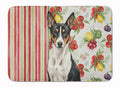 Black and White Basenji Vegetables Memory Foam Kitchen Mat Machine Washable Anti-Fatigue Cushion Comfort Bath or Kitchen Rug