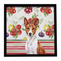 Red and White Basenji Vegetables Framed Metal Print Bathroom, Kitchen, Office, Home Decor Wall Art Ready to Hang, Square, 8X8