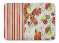 Red and White Basenji Vegetables Memory Foam Kitchen Mat Machine Washable Anti-Fatigue Cushion Comfort Bath or Kitchen Rug