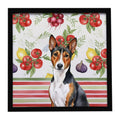 Tricolor and White Basenji Vegetables Framed Metal Print Bathroom, Kitchen, Office, Home Decor Wall Art Ready to Hang, Square, 8X8