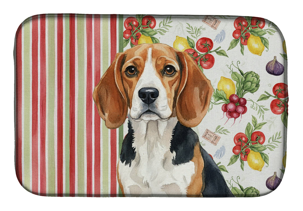Beagle Vegetables Dish Drying Mat Absorbent Dish Drying Mat Pad for Kitchen Counter Dish Drainer Mat for Countertop, 14 x 21", Multicolor