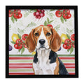 Beagle Vegetables Framed Metal Print Bathroom, Kitchen, Office, Home Decor Wall Art Ready to Hang, Square, 8X8