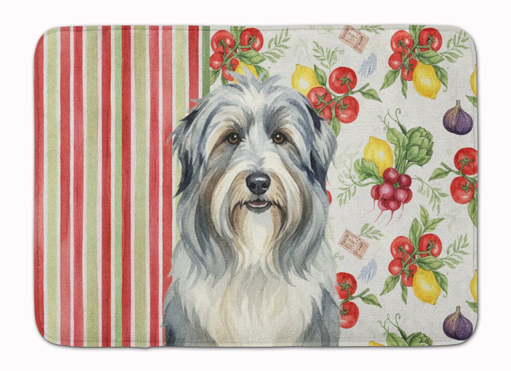 Bearded Collie Vegetables Memory Foam Kitchen Mat Machine Washable Anti-Fatigue Cushion Comfort Bath or Kitchen Rug