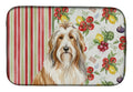 Fawn Bearded Collie Vegetables Dish Drying Mat Absorbent Dish Drying Mat Pad for Kitchen Counter Dish Drainer Mat for Countertop, 14 x 21", Multicolor