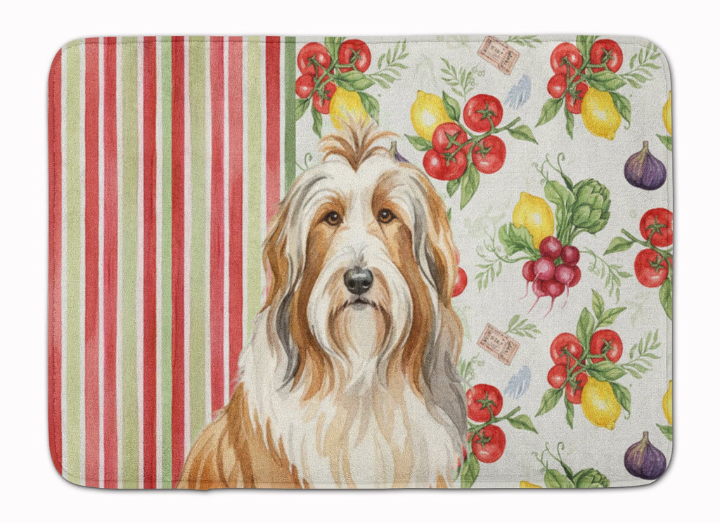 Fawn Bearded Collie Vegetables Memory Foam Kitchen Mat Machine Washable Anti-Fatigue Cushion Comfort Bath or Kitchen Rug