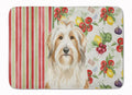 White and Tan Bearded Collie Vegetables Memory Foam Kitchen Mat Machine Washable Anti-Fatigue Cushion Comfort Bath or Kitchen Rug