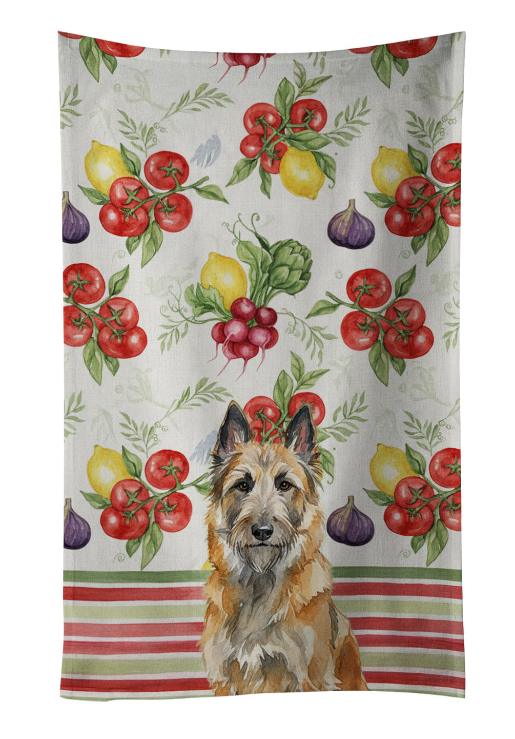 Belgian Laekenois Vegetables Kitchen Towel Velour Plush Front and Cotton Loop Back Machine Washable