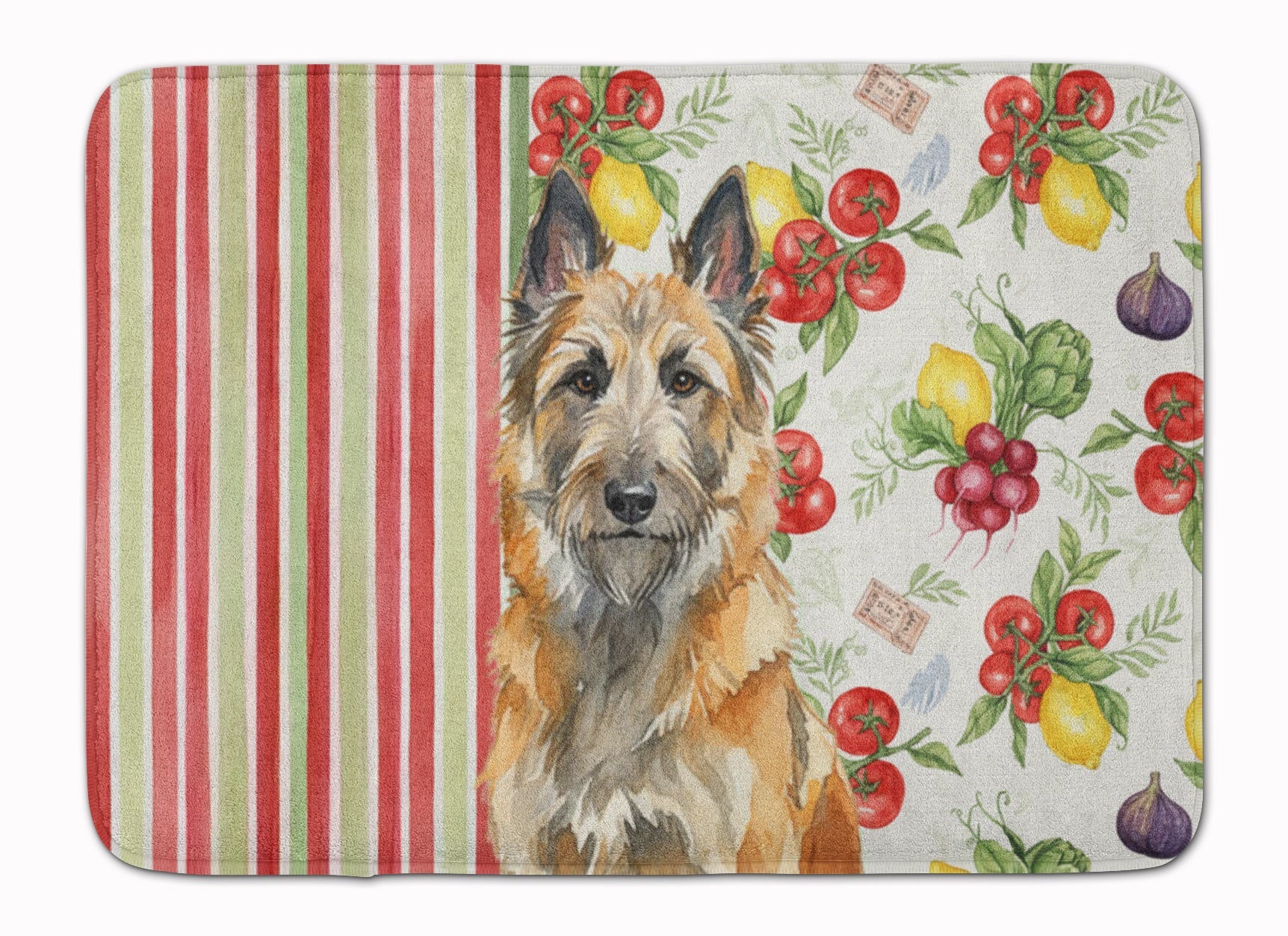 Belgian Laekenois Vegetables Memory Foam Kitchen Mat Machine Washable Anti-Fatigue Cushion Comfort Bath or Kitchen Rug
