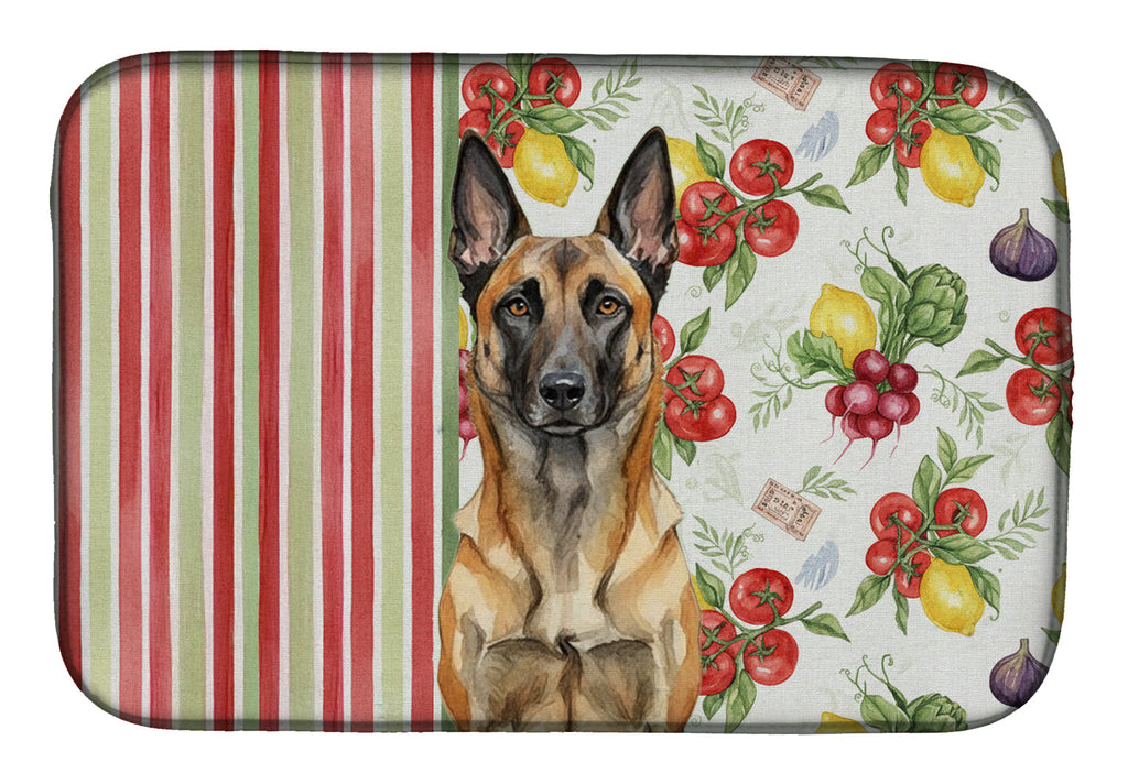 Belgian Malinois Vegetables Dish Drying Mat Absorbent Dish Drying Mat Pad for Kitchen Counter Dish Drainer Mat for Countertop, 14 x 21", Multicolor