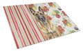 Belgian Malinois Vegetables Cutting Board Tempered Glass Kitchen Cutting Surface, Heat Resistant Chopping, Non-Slip Feet, Food Prep & Serving