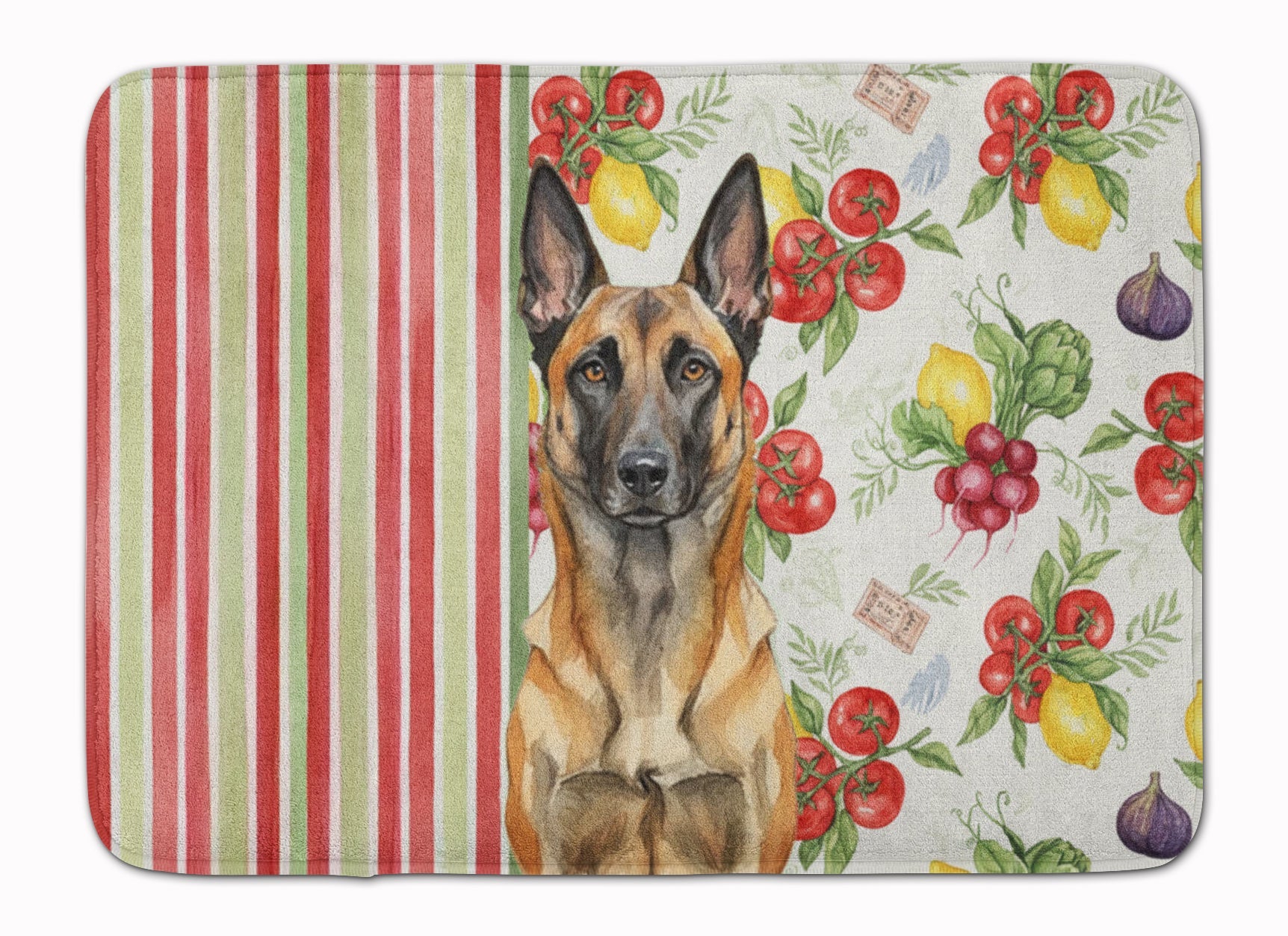 Belgian Malinois Vegetables Memory Foam Kitchen Mat Machine Washable Anti-Fatigue Cushion Comfort Bath or Kitchen Rug