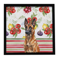 Mahogany Belgian Malinois Vegetables Framed Metal Print Bathroom, Kitchen, Office, Home Decor Wall Art Ready to Hang, Square, 8X8