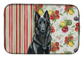 Belgian Sheepdog Groenendael Vegetables Dish Drying Mat Absorbent Dish Drying Mat Pad for Kitchen Counter Dish Drainer Mat for Countertop, 14 x 21", Multicolor