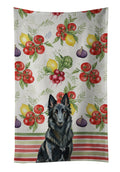 Belgian Sheepdog Groenendael Vegetables Kitchen Towel Velour Plush Front and Cotton Loop Back Machine Washable
