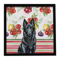 Belgian Sheepdog Groenendael Vegetables Framed Metal Print Bathroom, Kitchen, Office, Home Decor Wall Art Ready to Hang, Square, 8X8