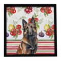 Belgian Tervuren Vegetables Framed Metal Print Bathroom, Kitchen, Office, Home Decor Wall Art Ready to Hang, Square, 8X8