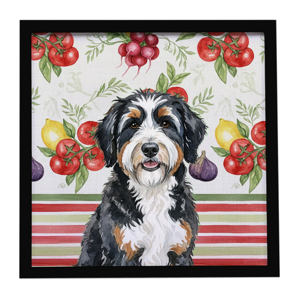 Berndoodle Vegetables Framed Metal Print Bathroom, Kitchen, Office, Home Decor Wall Art Ready to Hang, Square, 8X8