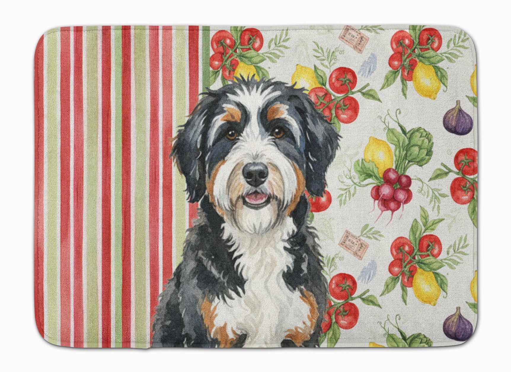 Berndoodle Vegetables Memory Foam Kitchen Mat Machine Washable Anti-Fatigue Cushion Comfort Bath or Kitchen Rug
