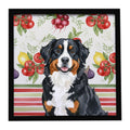 Bernese Mountain Dog Vegetables Framed Metal Print Bathroom, Kitchen, Office, Home Decor Wall Art Ready to Hang, Square, 8X8