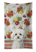 Bichon Frise Vegetables Kitchen Towel Velour Plush Front and Cotton Loop Back Machine Washable