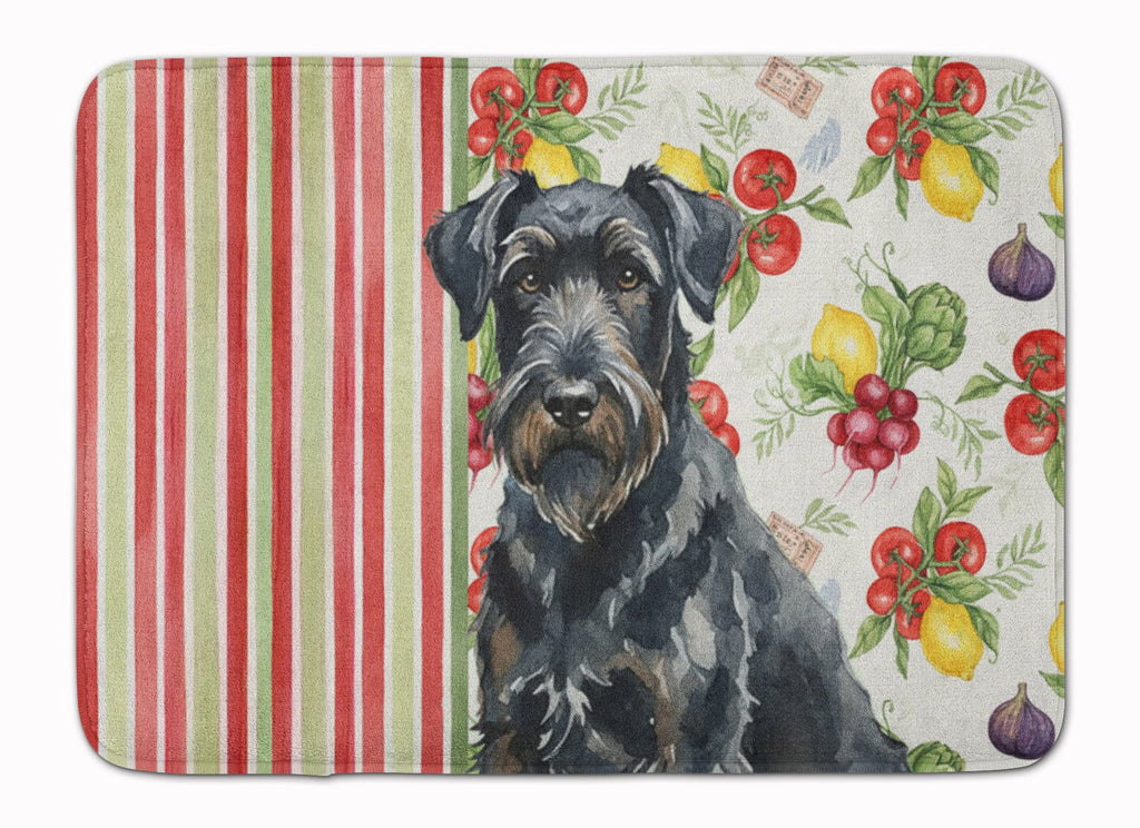 Black Russian Terrier Vegetables Memory Foam Kitchen Mat Machine Washable Anti-Fatigue Cushion Comfort Bath or Kitchen Rug