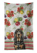 Black and Tan Bloodhound Vegetables Kitchen Towel Velour Plush Front and Cotton Loop Back Machine Washable