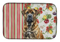 Brindle Boerboel Vegetables Dish Drying Mat Absorbent Dish Drying Mat Pad for Kitchen Counter Dish Drainer Mat for Countertop, 14 x 21", Multicolor