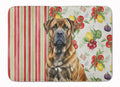 Brindle Boerboel Vegetables Memory Foam Kitchen Mat Machine Washable Anti-Fatigue Cushion Comfort Bath or Kitchen Rug