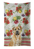 Fawn Boerboel Vegetables Kitchen Towel Velour Plush Front and Cotton Loop Back Machine Washable