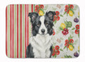 Border Collie Vegetables Memory Foam Kitchen Mat Machine Washable Anti-Fatigue Cushion Comfort Bath or Kitchen Rug
