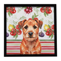Red Border Terrier Vegetables Framed Metal Print Bathroom, Kitchen, Office, Home Decor Wall Art Ready to Hang, Square, 8X8