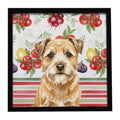 Wheaten Border Terrier Vegetables Framed Metal Print Bathroom, Kitchen, Office, Home Decor Wall Art Ready to Hang, Square, 8X8