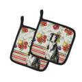 Black and White Borzoi Vegetables Pot Holder Set of 2 Heat Resistant Quilted Hot Pads 7.5 x 7.5 Inch, Insulated Kitchen Trivets for Cooking & Baking