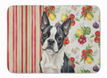 Boston Terrier Vegetables Memory Foam Kitchen Mat Machine Washable Anti-Fatigue Cushion Comfort Bath or Kitchen Rug