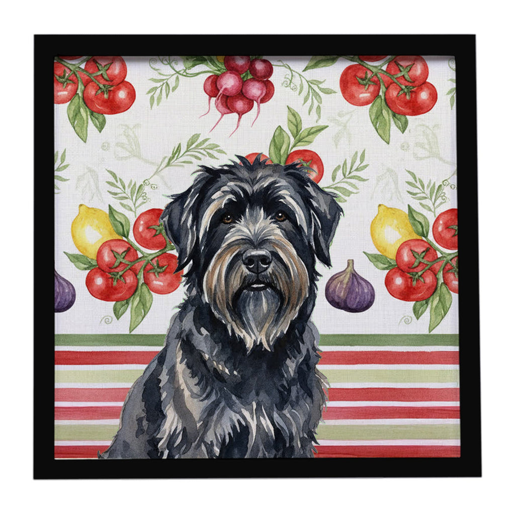 Bouvier des Flandres Vegetables Framed Metal Print Bathroom, Kitchen, Office, Home Decor Wall Art Ready to Hang, Square, 8X8