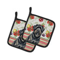 Bouvier des Flandres Vegetables Pot Holder Set of 2 Heat Resistant Quilted Hot Pads 7.5 x 7.5 Inch, Insulated Kitchen Trivets for Cooking & Baking