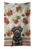 Brindle Bouvier des Flandres Vegetables Kitchen Towel Velour Plush Front and Cotton Loop Back Machine Washable