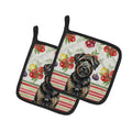 Brindle Bouvier des Flandres Vegetables Pot Holder Set of 2 Heat Resistant Quilted Hot Pads 7.5 x 7.5 Inch, Insulated Kitchen Trivets for Cooking & Baking