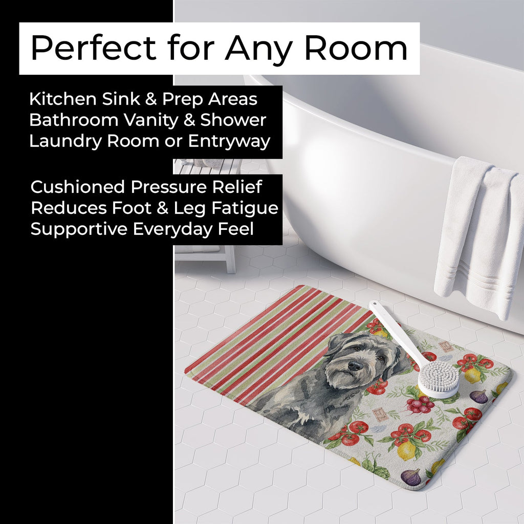 Gray Bouvier des Flandres Vegetables Memory Foam Kitchen Mat Machine Washable Anti-Fatigue Cushion Comfort Bath or Kitchen Rug