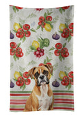Boxer Vegetables Kitchen Towel Velour Plush Front and Cotton Loop Back Machine Washable