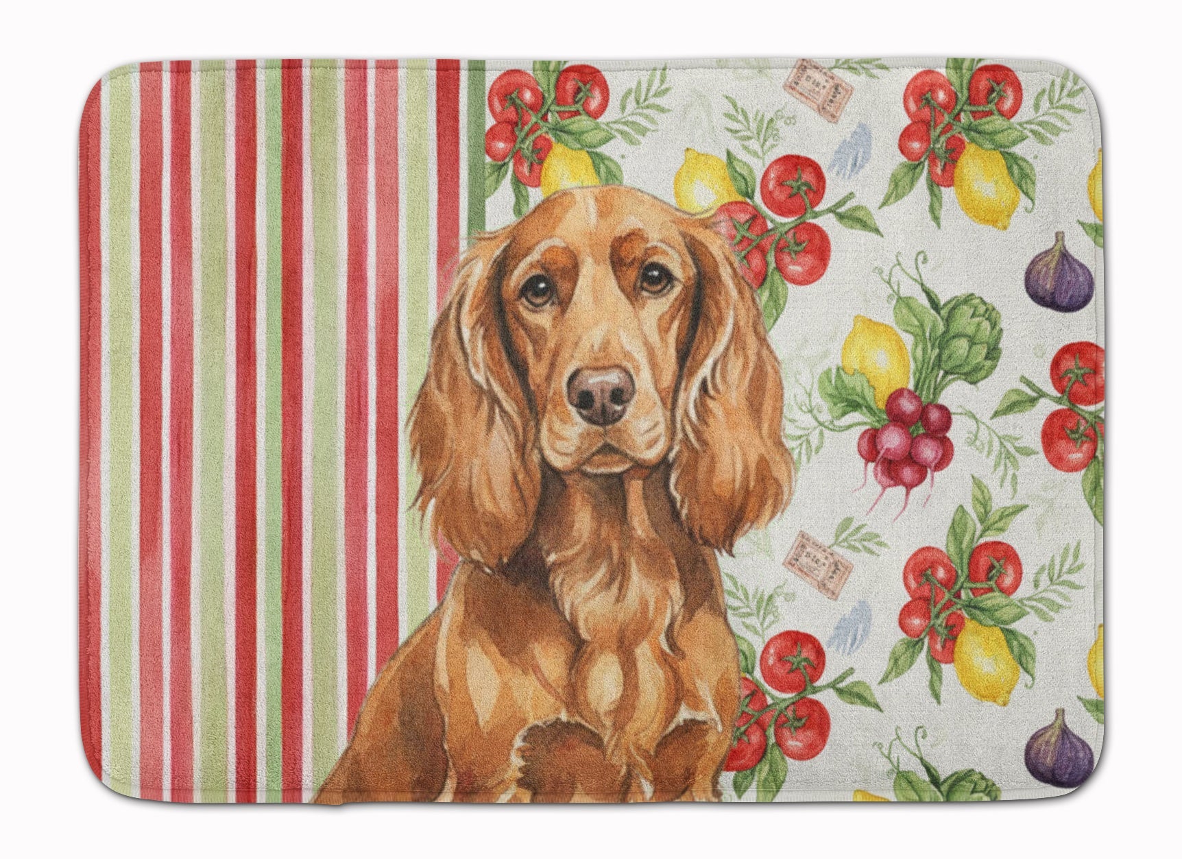 Boykin Spaniel Vegetables Memory Foam Kitchen Mat Machine Washable Anti-Fatigue Cushion Comfort Bath or Kitchen Rug